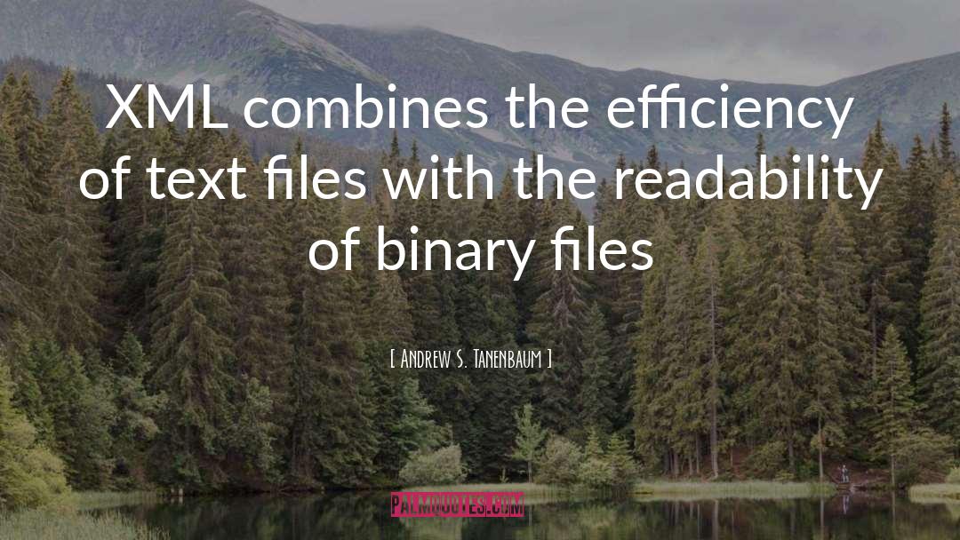 Andrew S. Tanenbaum Quotes: XML combines the efficiency of