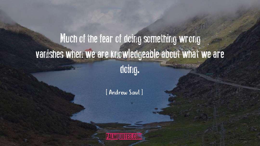 Andrew Saul Quotes: Much of the fear of