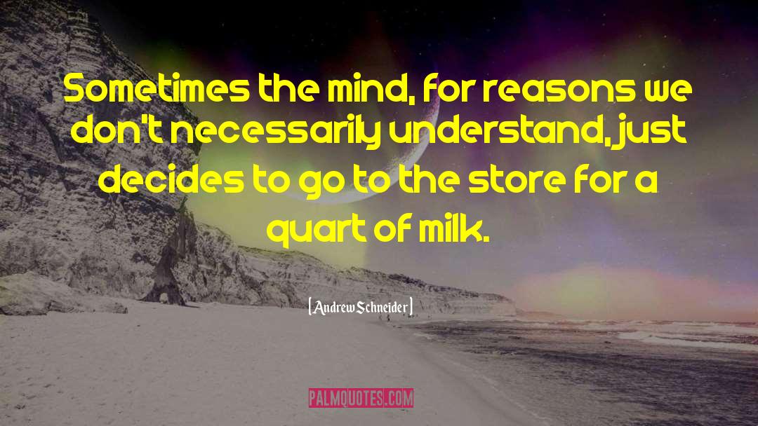 Andrew Schneider Quotes: Sometimes the mind, for reasons