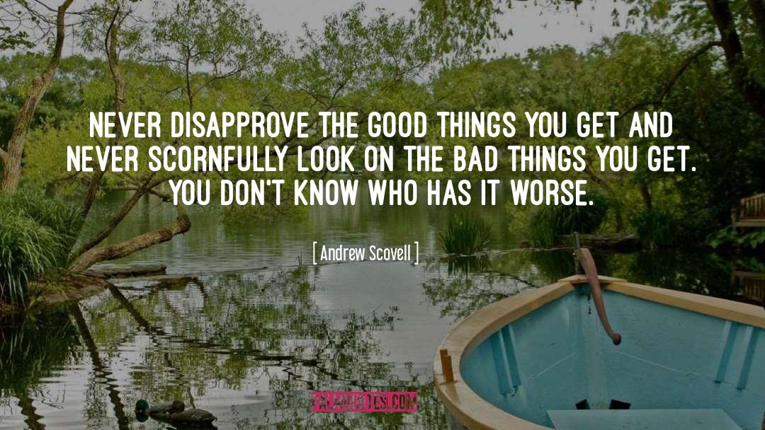 Andrew Scovell Quotes: Never disapprove the good things