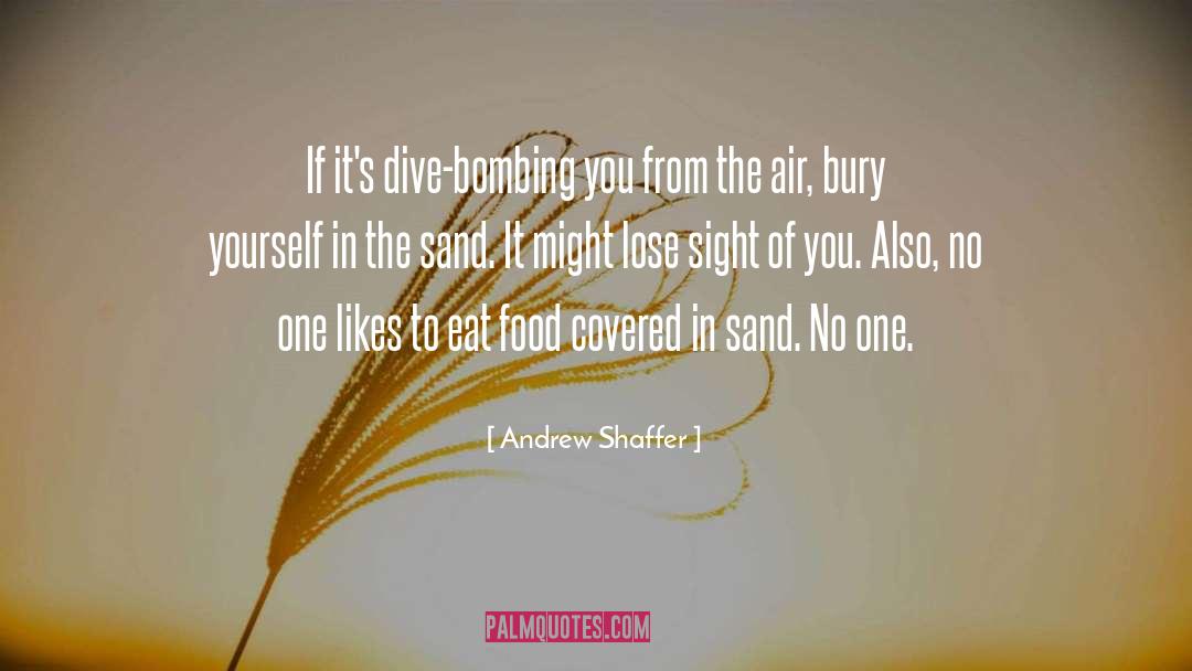 Andrew Shaffer Quotes: If it's dive-bombing you from