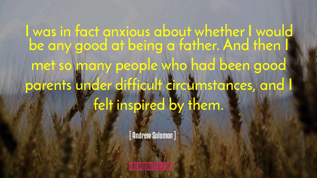 Andrew Solomon Quotes: I was in fact anxious