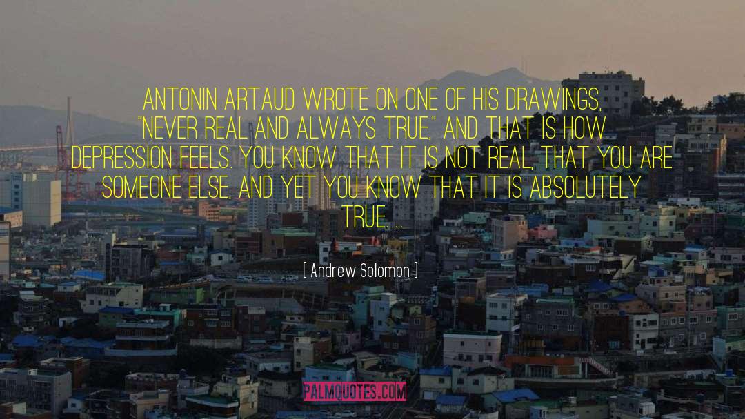 Andrew Solomon Quotes: Antonin Artaud wrote on one