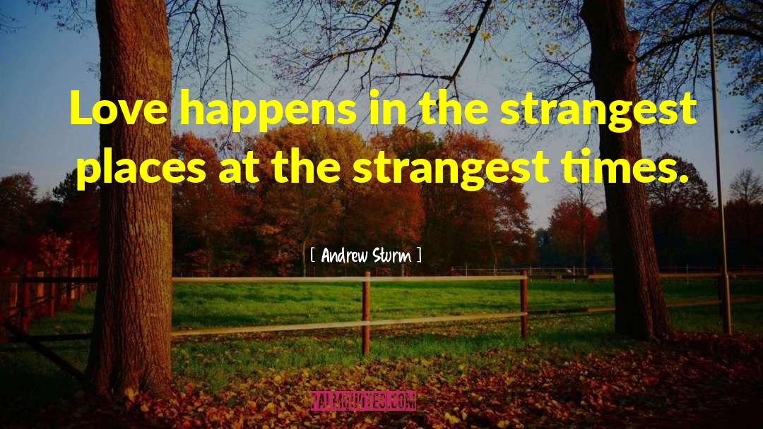 Andrew Sturm Quotes: Love happens in the strangest