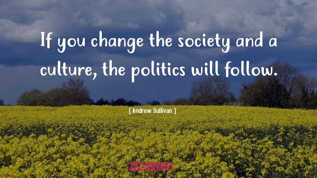 Andrew Sullivan Quotes: If you change the society
