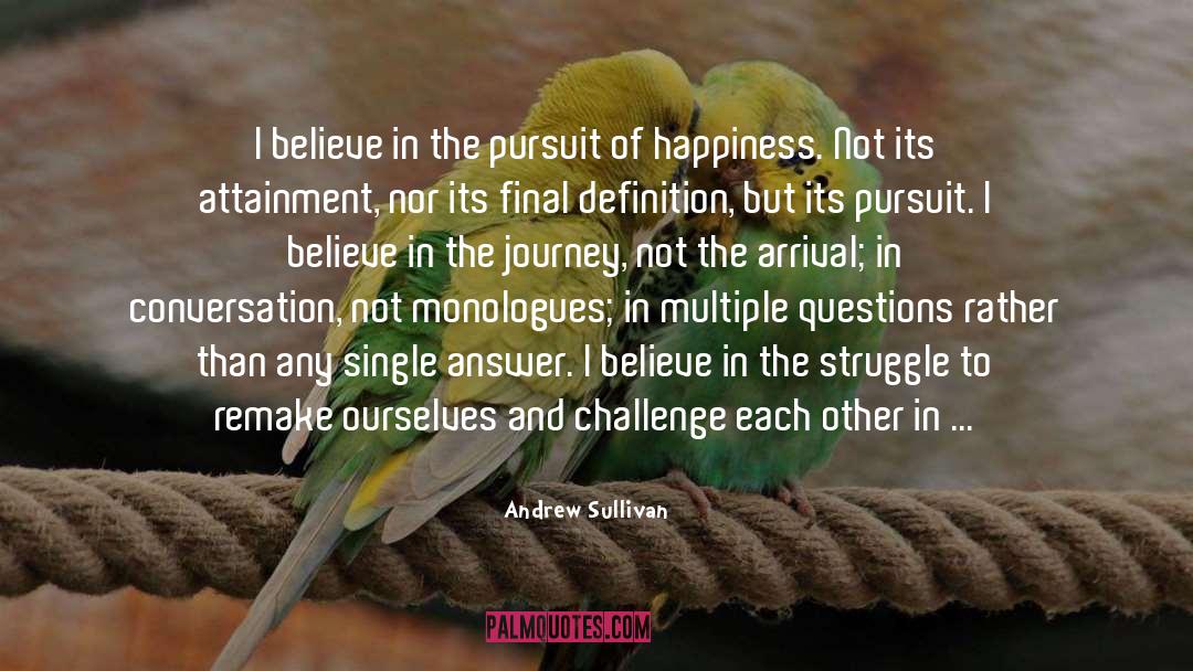 Andrew Sullivan Quotes: I believe in the pursuit