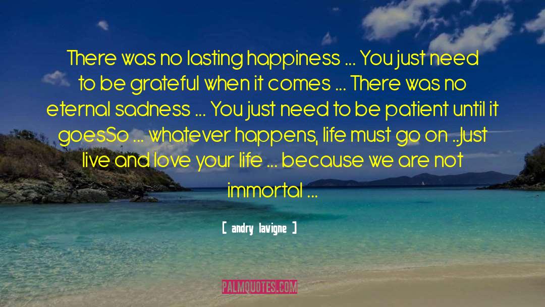 Andry Lavigne Quotes: There was no lasting happiness