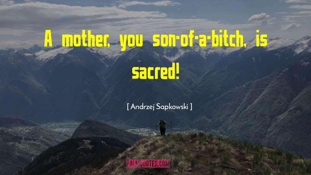 Andrzej Sapkowski Quotes: A mother, you son-of-a-bitch, is