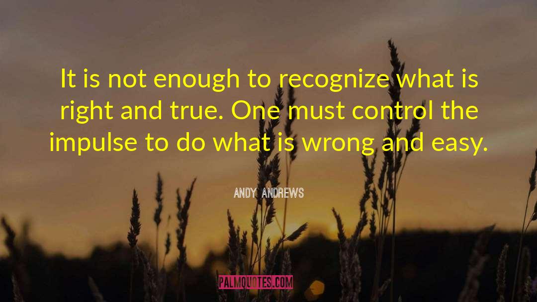 Andy Andrews Quotes: It is not enough to