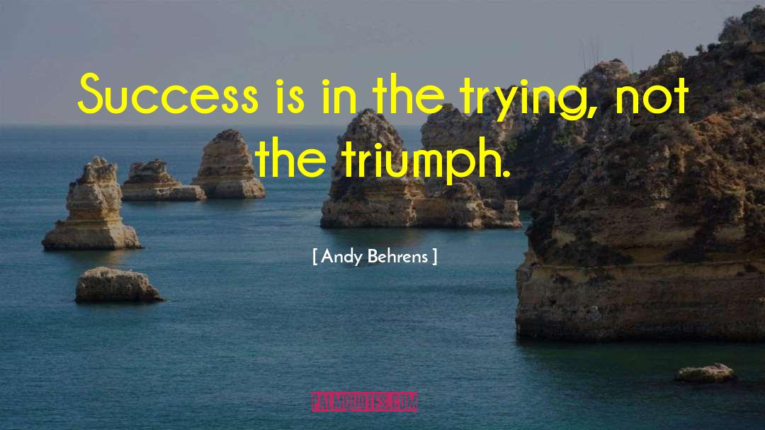 Andy Behrens Quotes: Success is in the trying,