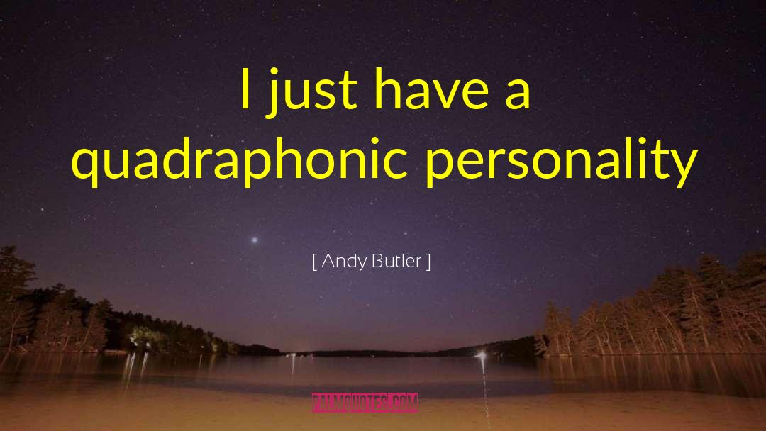 Andy Butler Quotes: I just have a quadraphonic