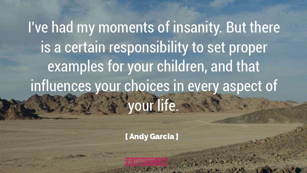 Andy Garcia Quotes: I've had my moments of