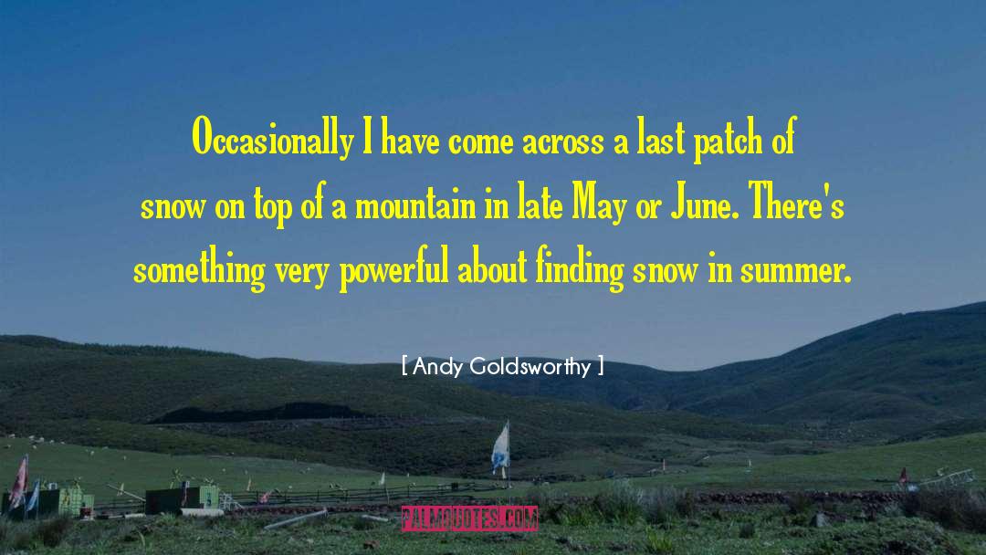 Andy Goldsworthy Quotes: Occasionally I have come across