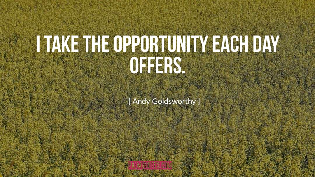 Andy Goldsworthy Quotes: I take the opportunity each