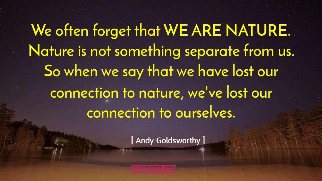 Andy Goldsworthy Quotes: We often forget that WE