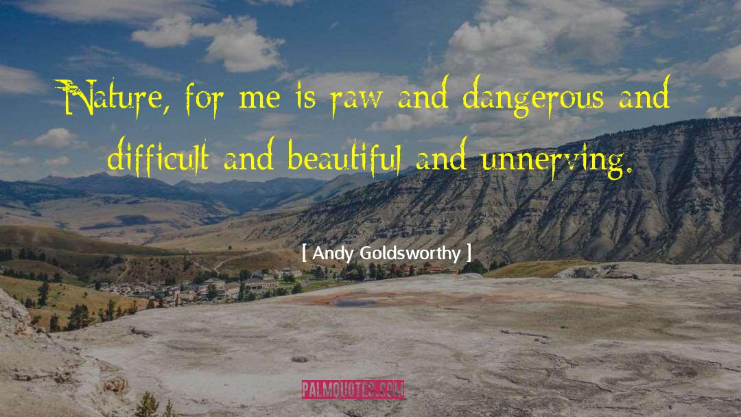 Andy Goldsworthy Quotes: Nature, for me is raw