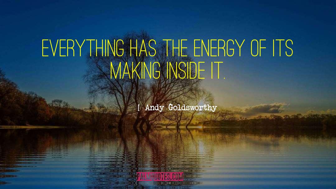 Andy Goldsworthy Quotes: Everything has the energy of