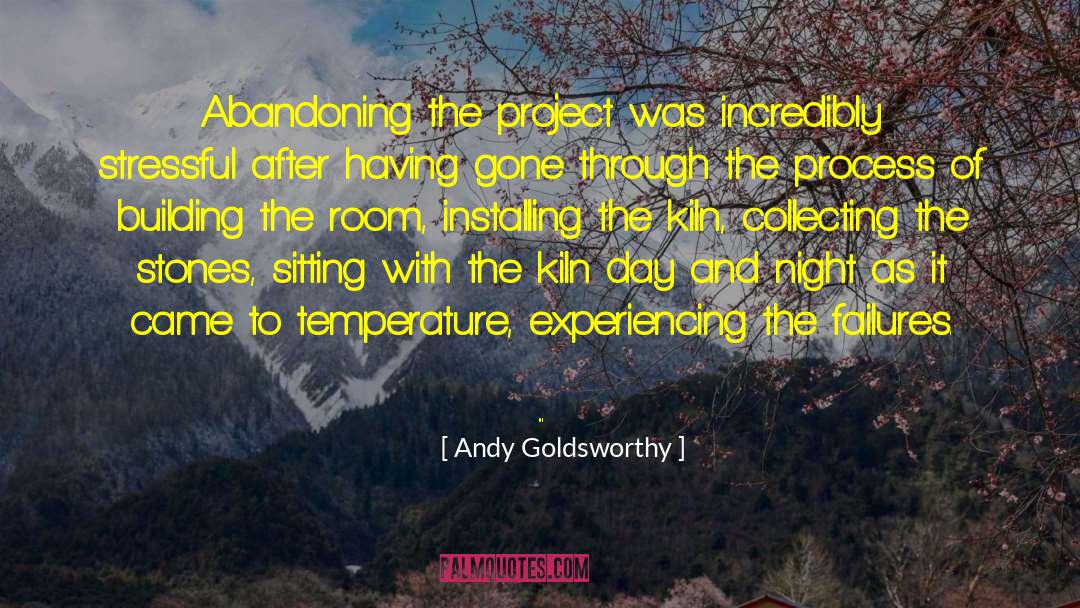 Andy Goldsworthy Quotes: Abandoning the project was incredibly