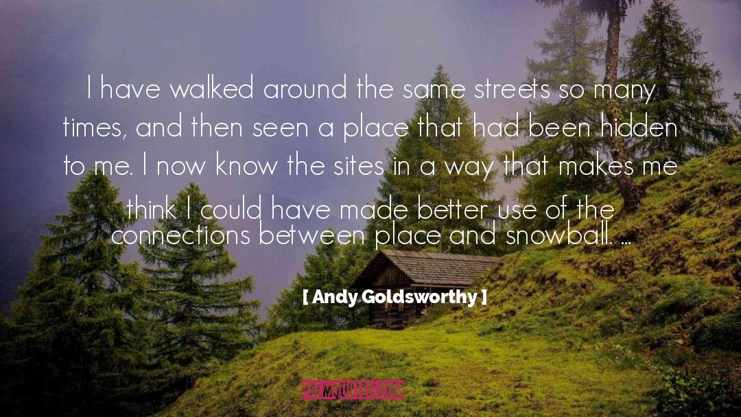 Andy Goldsworthy Quotes: I have walked around the