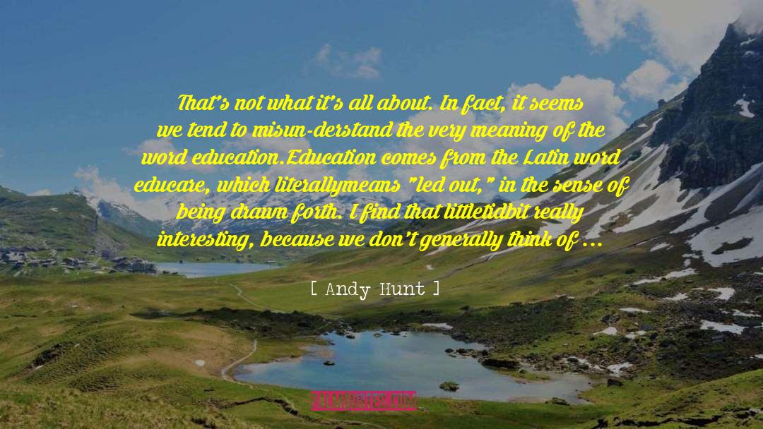 Andy Hunt Quotes: That's not what it's all