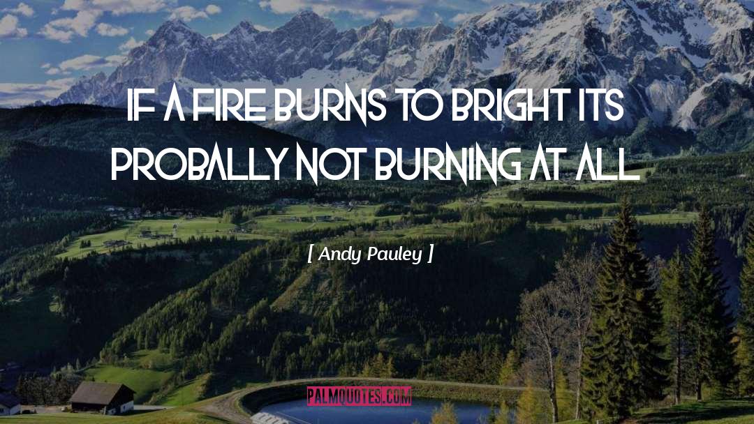 Andy Pauley Quotes: If a fire burns to