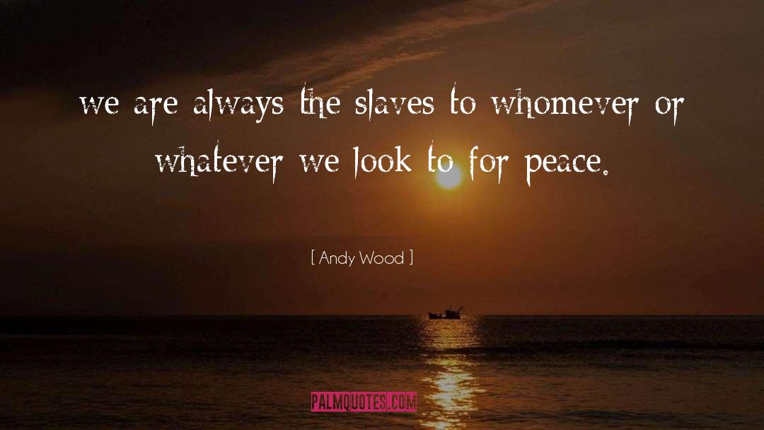 Andy Wood Quotes: we are always the slaves