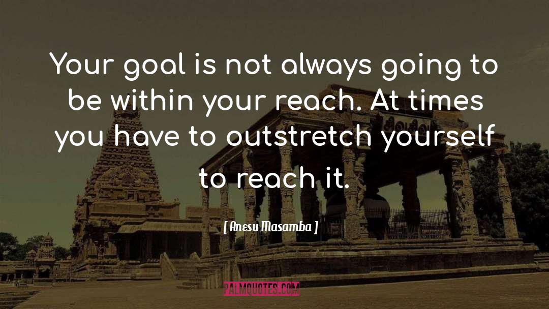 Anesu Masamba Quotes: Your goal is not always