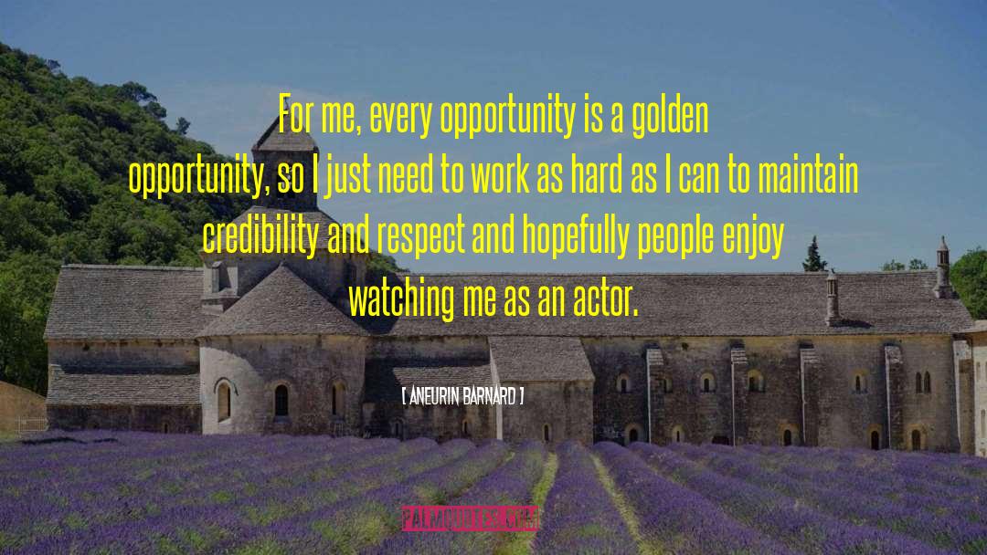 Aneurin Barnard Quotes: For me, every opportunity is