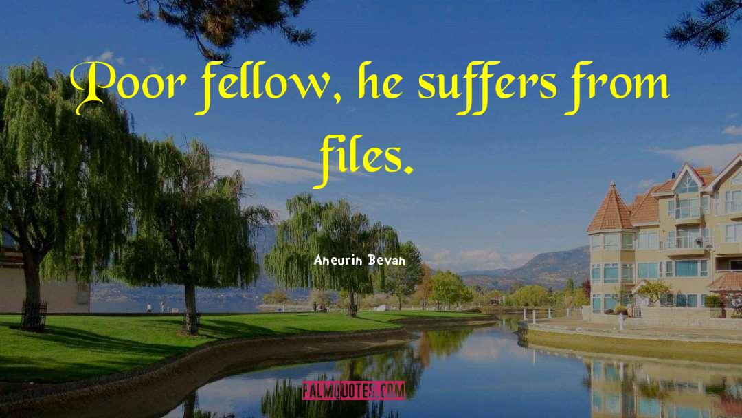 Aneurin Bevan Quotes: Poor fellow, he suffers from