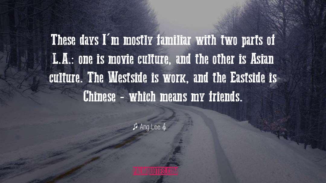 Ang Lee Quotes: These days I'm mostly familiar