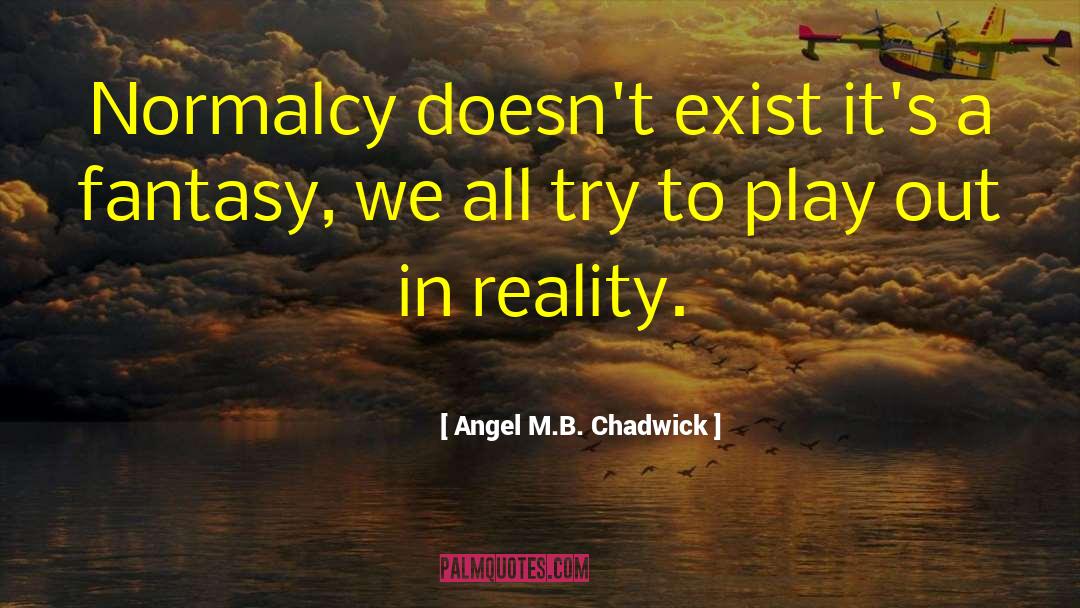 Angel M.B. Chadwick Quotes: Normalcy doesn't exist it's a