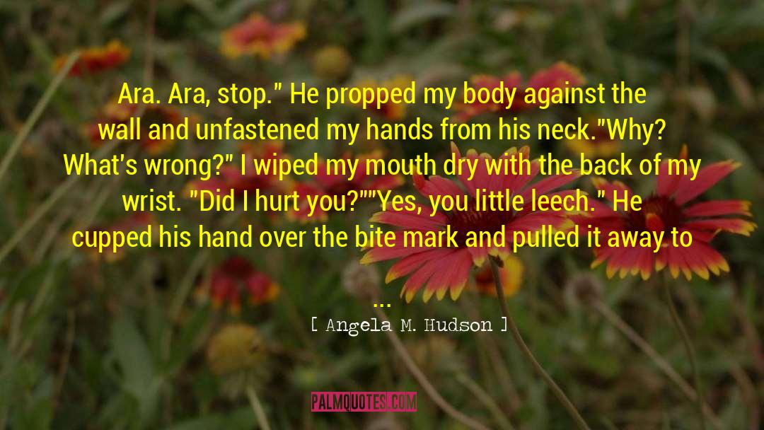 Angela M. Hudson Quotes: Ara. Ara, stop.