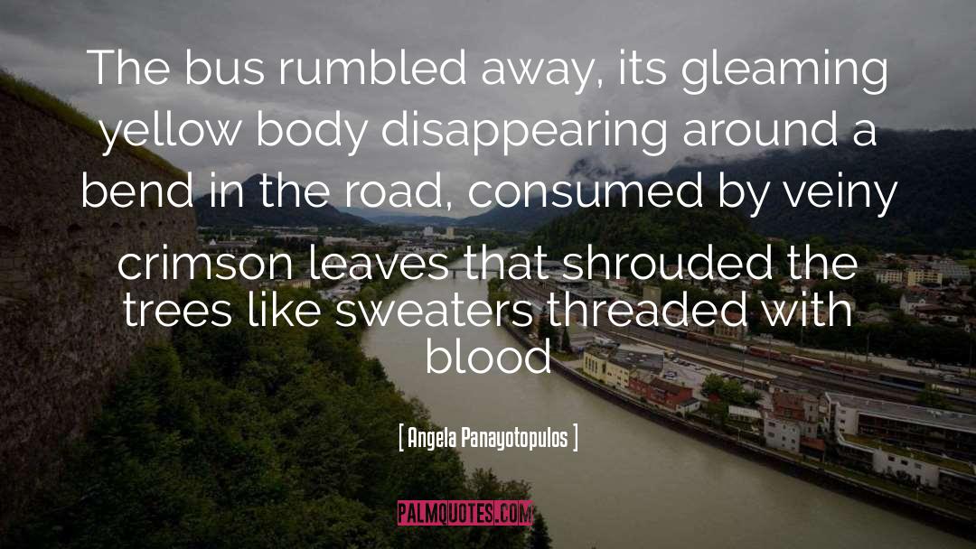 Angela Panayotopulos Quotes: The bus rumbled away, its
