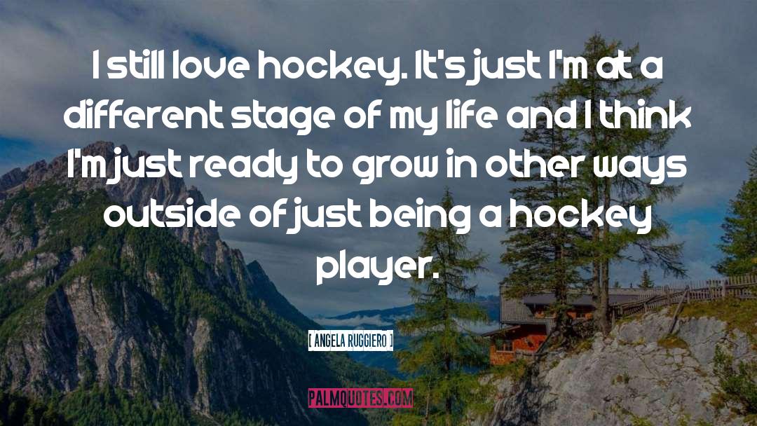 Angela Ruggiero Quotes: I still love hockey. It's