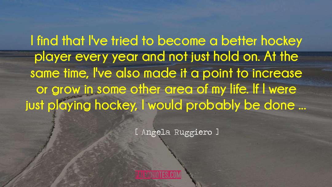 Angela Ruggiero Quotes: I find that I've tried