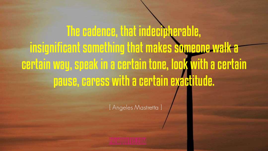 Angeles Mastretta Quotes: The cadence, that indecipherable, insignificant