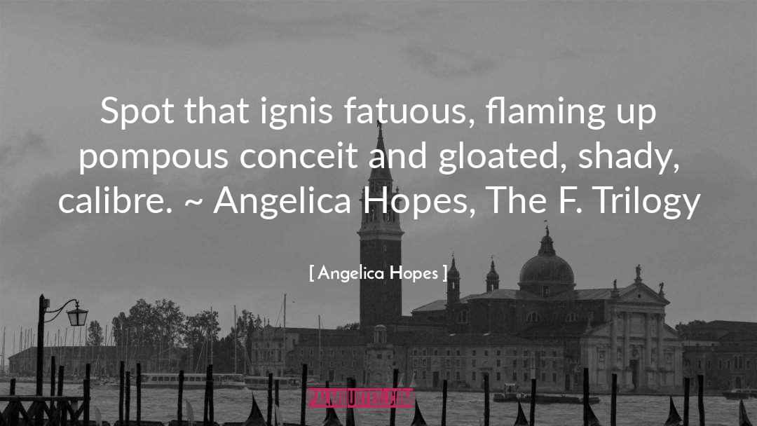 Angelica Hopes Quotes: Spot that ignis fatuous, flaming