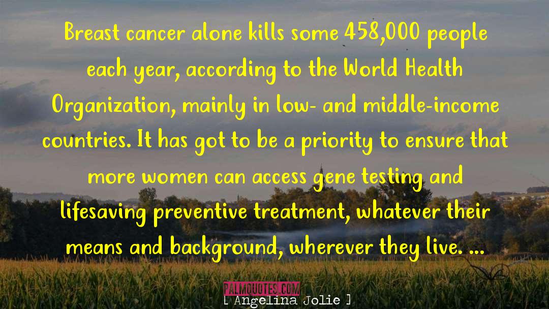 Angelina Jolie Quotes: Breast cancer alone kills some