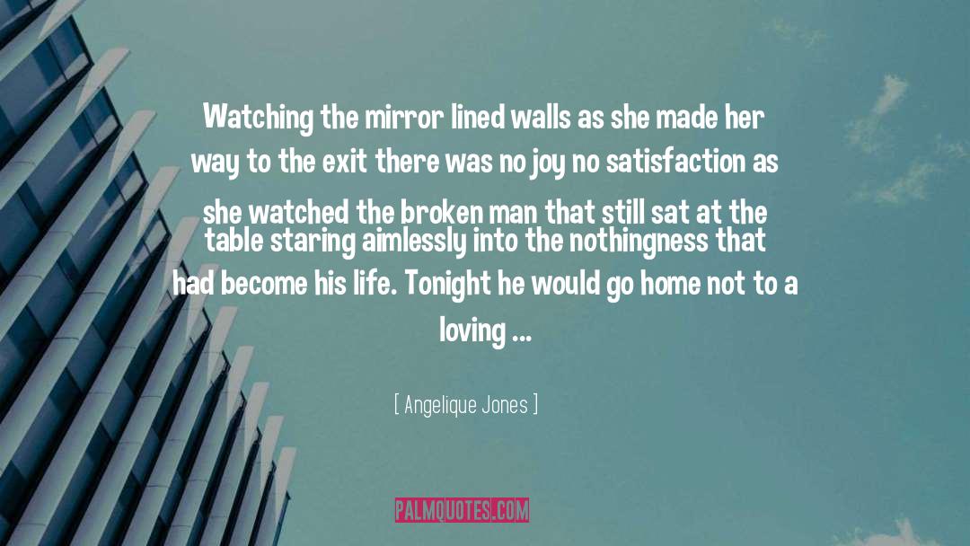 Angelique Jones Quotes: Watching the mirror lined walls
