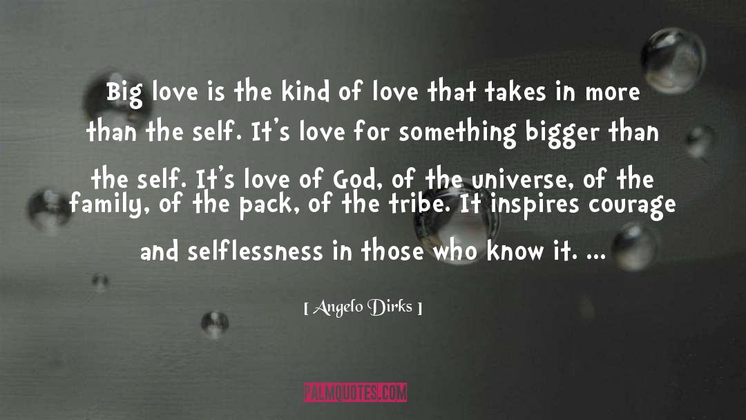 Angelo Dirks Quotes: Big love is the kind