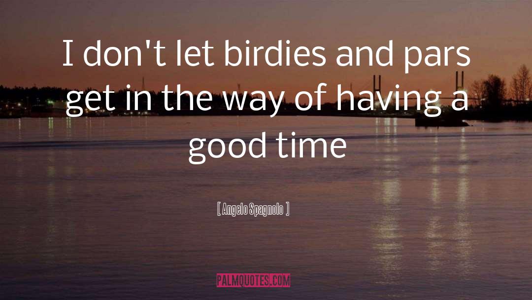 Angelo Spagnolo Quotes: I don't let birdies and