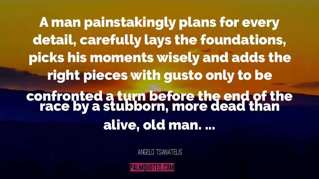 Angelo Tsanatelis Quotes: A man painstakingly plans for