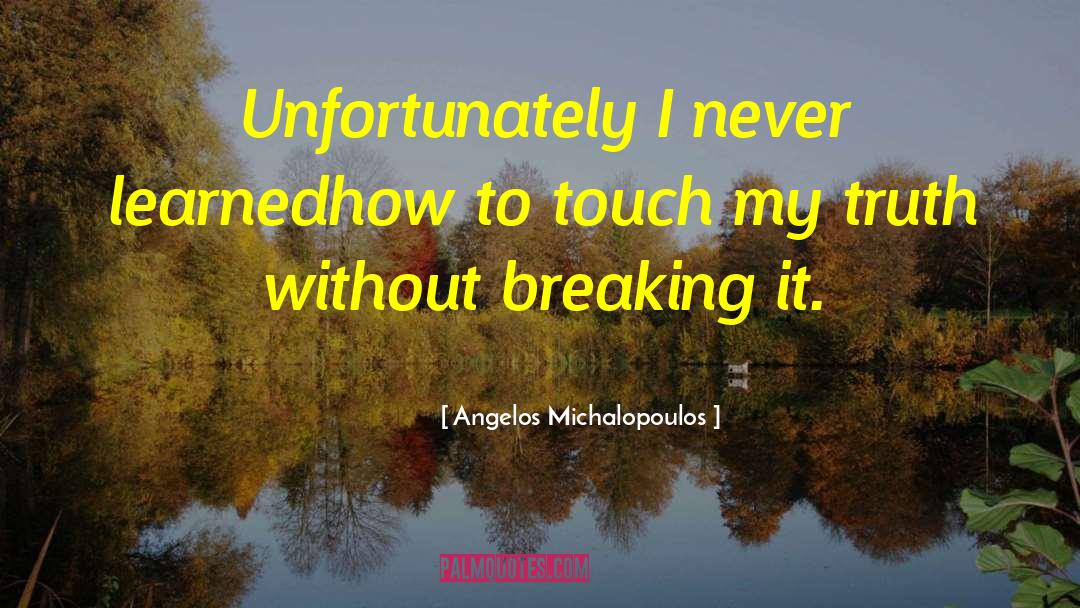 Angelos Michalopoulos Quotes: Unfortunately I never learned<br />how