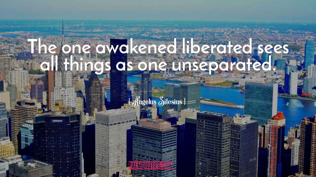 Angelus Silesius Quotes: The one awakened liberated sees