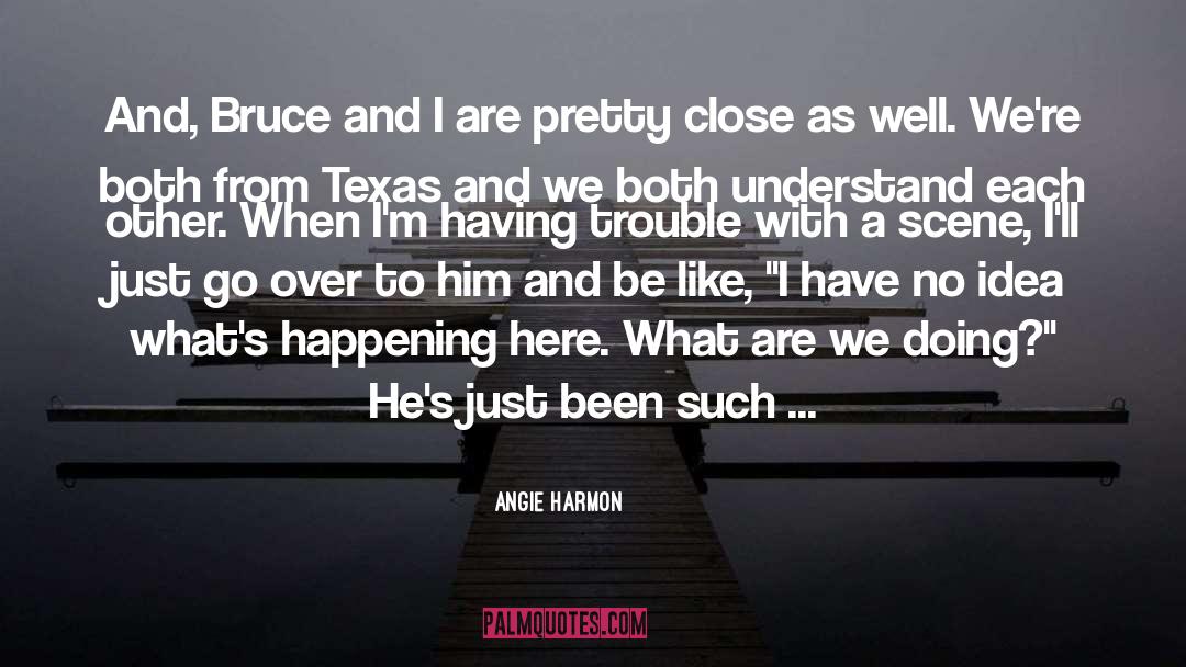 Angie Harmon Quotes: And, Bruce and I are
