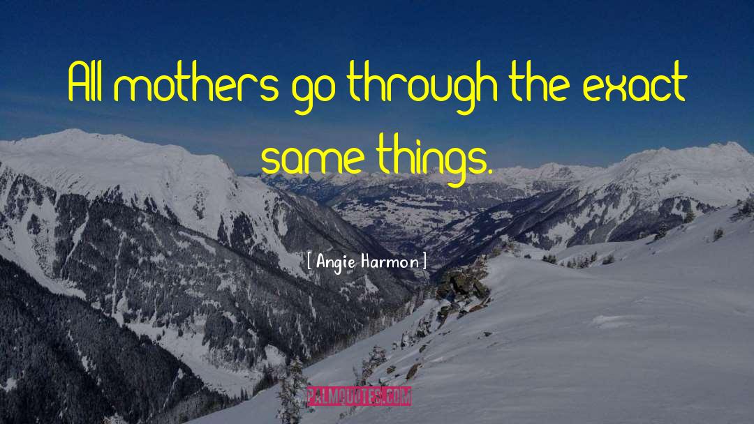 Angie Harmon Quotes: All mothers go through the
