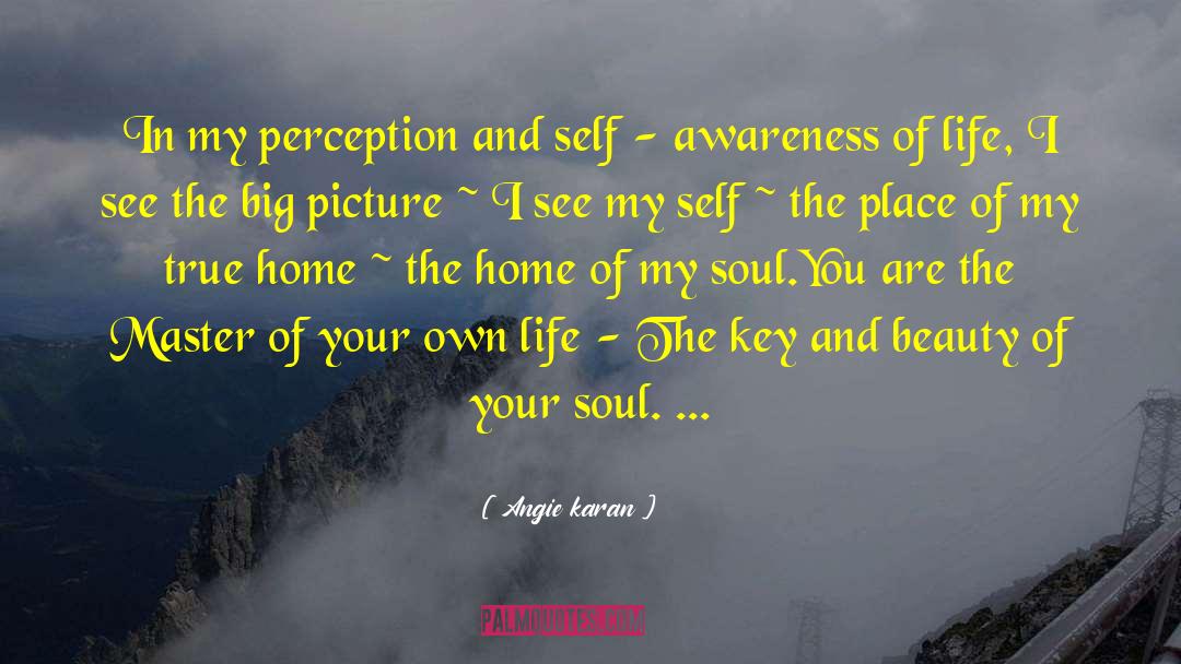 Angie Karan Quotes: In my perception and self