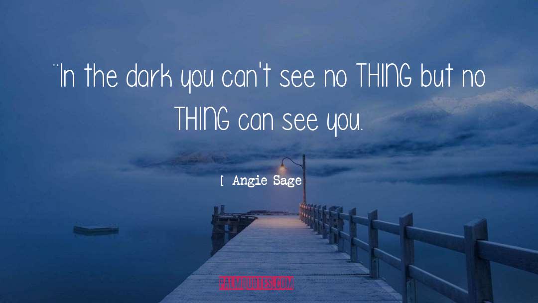 Angie Sage Quotes: ¨In the dark you can't