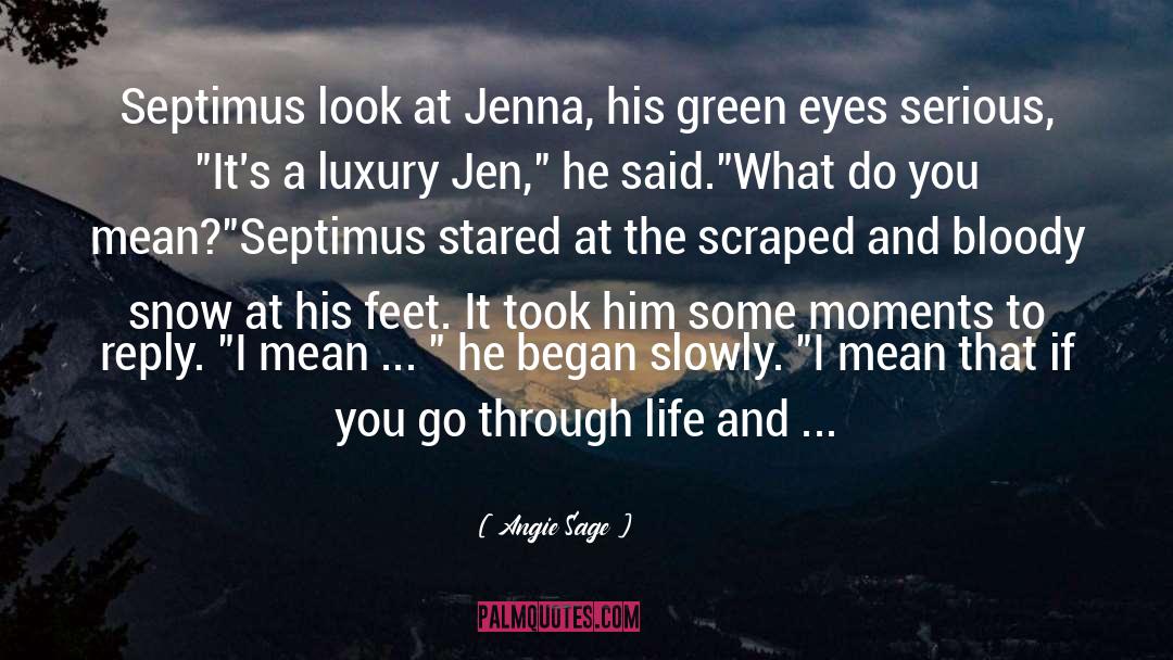 Angie Sage Quotes: Septimus look at Jenna, his