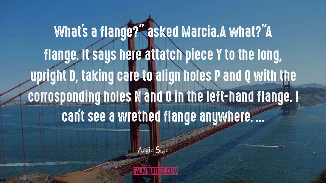 Angie Sage Quotes: What's a flange?